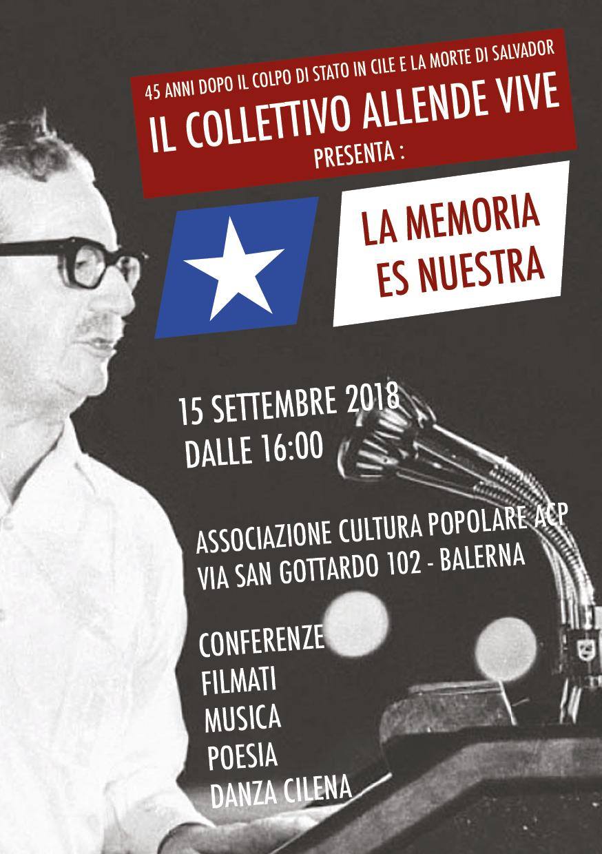 Allende vive: a 45 anni dal golpe in Cile @ Associazione Cultura Popolare